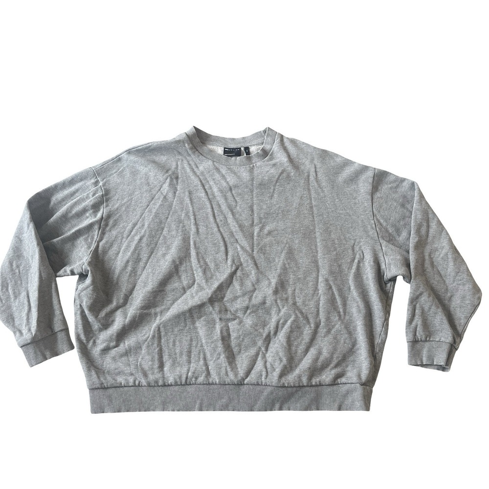 asos Design Women's Size 2XL Gray Sweatshirt Cropped Crewneck Capsule Basic‎